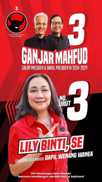 PDIP Mengusung Lili Binti Caleg 2024 DPRD Kota Manado Dapil Wenang-Wanea