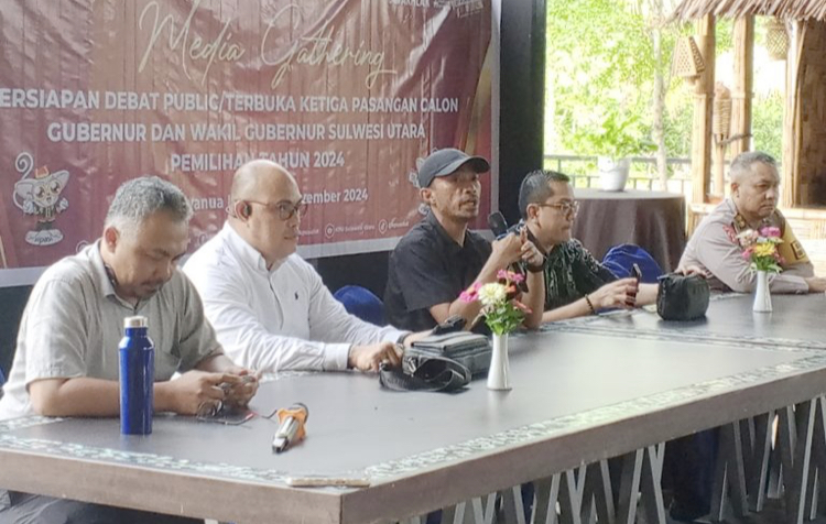 KPU Gelar Media Gathering Persiapan Debat Publik Terbuka Ketiga Paslon Gubernur dan Wagub Sulut Tahun 2024